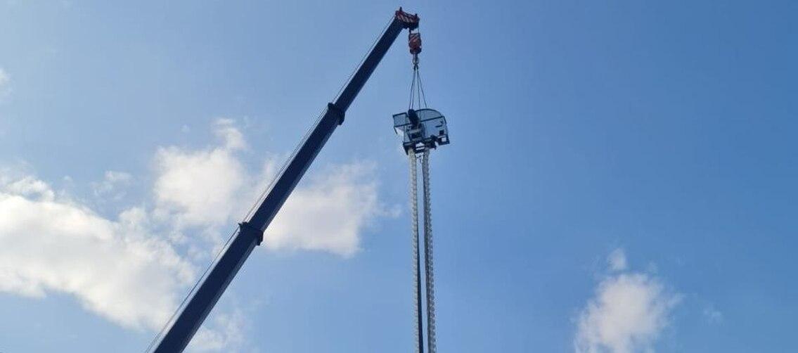 Монтаж зернової норії автокраном